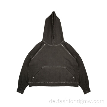 Herren -Baumwollsonne verblasste gestickte Hoodie